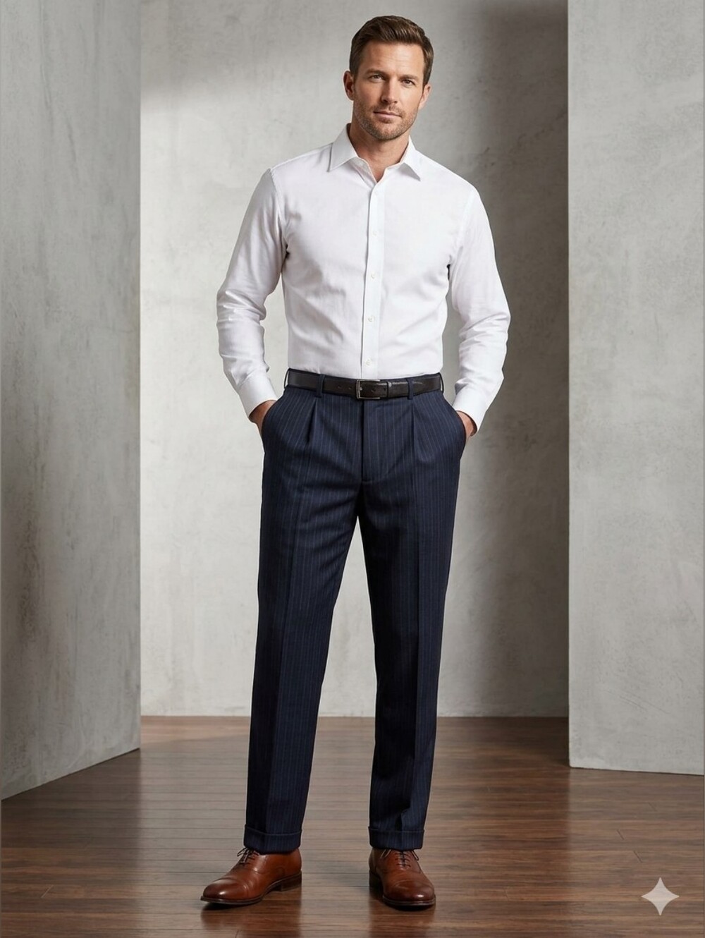 New With Tags Haggar Men's Navy Pinstripe Dress Pants
